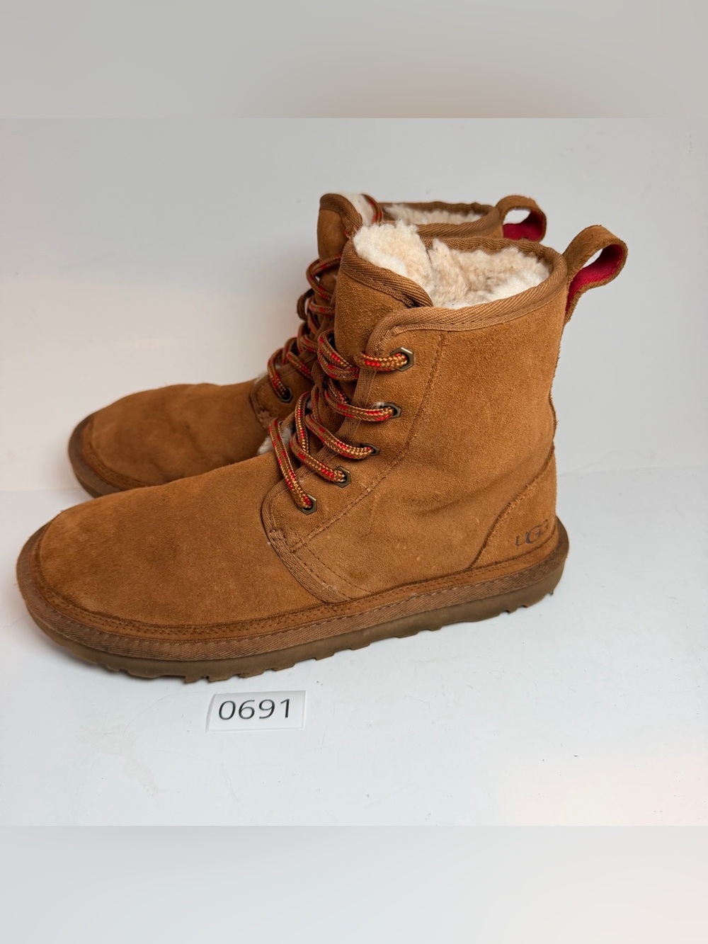 UGG men’s Chestnut Suede Shearling-Lined Lace Boots